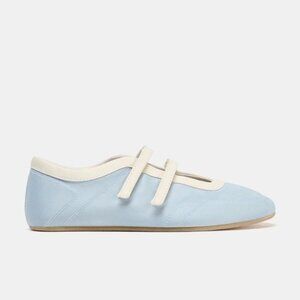 ZARA Satin effect topstitched ballerina flat